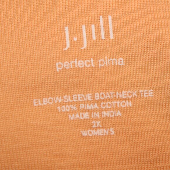 J. JILL Perfect Pima Boat Neck Top 3/4 Sleeve Sz 2X Plus Blouse Classic Tee - Picture 6 of 8